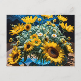 Cartão Postal De Festividades Bodegón Flores y Noche 1 - 001