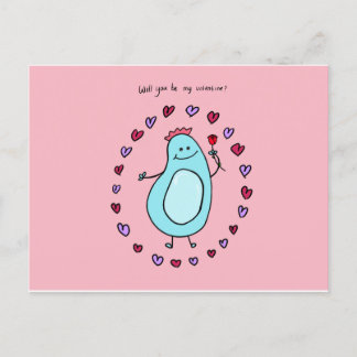 Cartão Postal De Festividades Boey will you be my valentine card