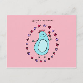 Cartão Postal De Festividades Boey will you be my valentine card