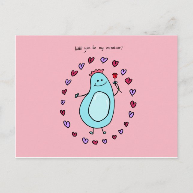 Cartão Postal De Festividades Boey will you be my valentine card (Frente)