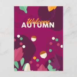 Cartão Postal De Festividades Boho Autumn Season com Folhas