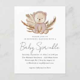 Cartão Postal De Festividades Boho Baby Sprinkle Invent with Sweet Bear