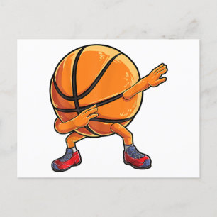 Cartão Postal De Festividades Bola de Basquete Brincadeira Homens Engraçados Mul