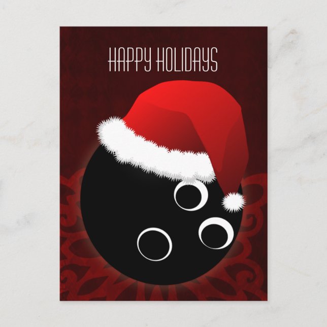 Cartão Postal De Festividades bola de boliche Saudação de feriado (Frente)