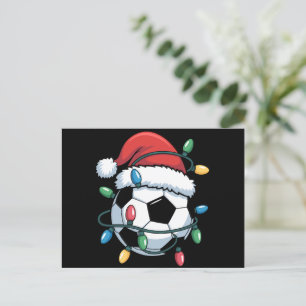 Cartão Postal De Festividades Bola de Futebol do Papai Noel Esportes Natal Jogad