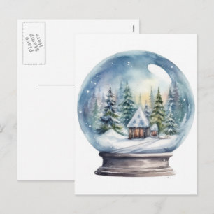 Cartão Postal De Festividades Bola de Vidro da Neve Winter Wonderland Natal