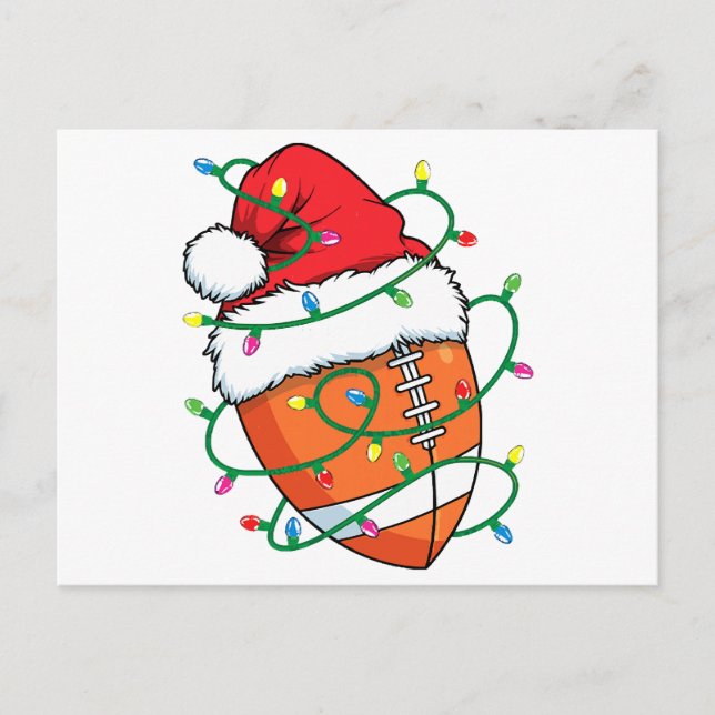 Cartão Postal De Festividades Bola Esportiva de Futebol do Papai Noel Homens Men (Frente)