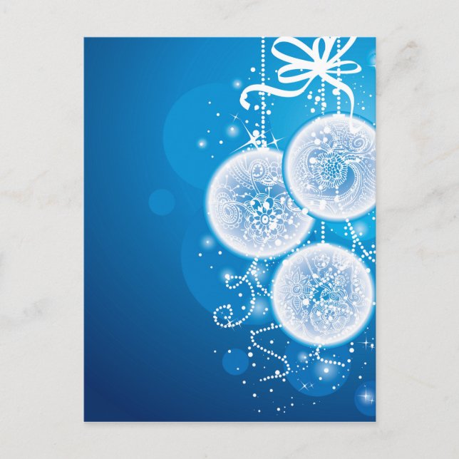 Cartão Postal De Festividades Bolas do Natal (Frente)