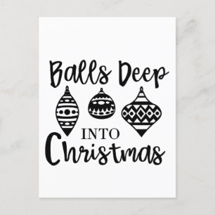 Cartão Postal De Festividades Bolas No Natal Engraçado Xmas De Natal
