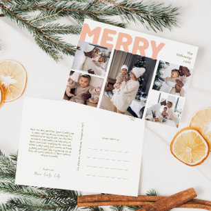 Cartão Postal De Festividades Bold Modern Feliz Year in Review Cinco Photo