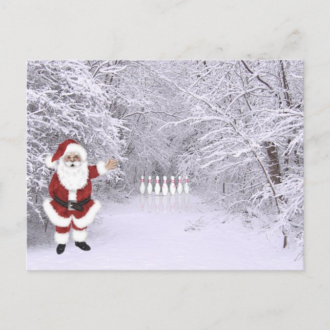 Cartão Postal De Festividades Boliches de neve de Natal (Frente)