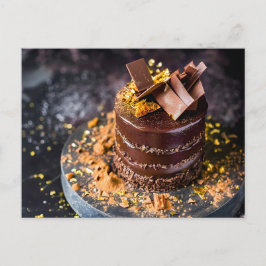 Cartão Postal De Festividades Bolo De Ganache De Chocolate Sumptuoso