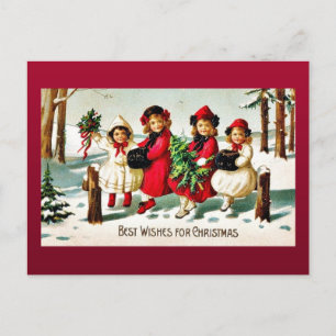Cartão Postal De Festividades Bom e velho Natal
