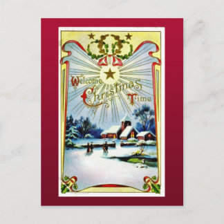 Cartão Postal De Festividades Bom e velho Natal