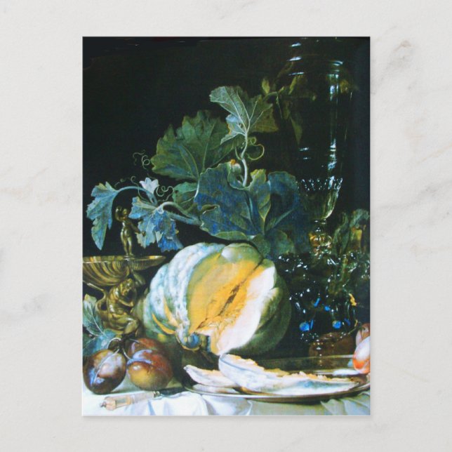 CARTÃO POSTAL DE FESTIVIDADES BOMBA, FRUTAS E GLASSWARE (Frente)