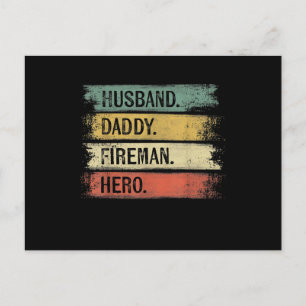 Cartão Postal De Festividades Bombeiro Herói Hero do Pai do Marido Mens