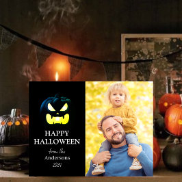 Cartão Postal De Festividades Bompkin jack-o-lanterna Família Halloween Uma Foto