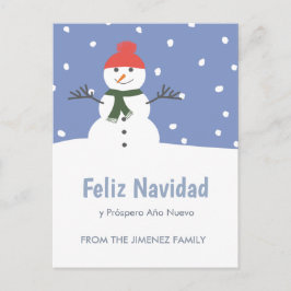 Cartão Postal De Festividades Boneco de Neve de Inverno Feliz Natal Férias de Na