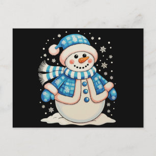 Cartão Postal De Festividades Boneco de Neve Natal Xmas Inverno Temporada de Fér