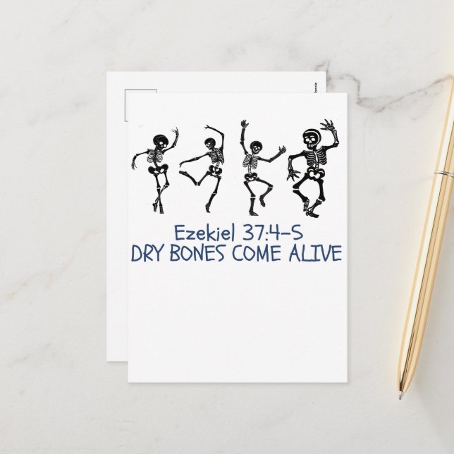 Cartão Postal De Festividades Bones Secos Vêm Vivos, Funny Christian Halloween (Frente/Verso In Situ)