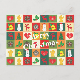 Cartão Postal De Festividades Bonitas Figuras de Natal