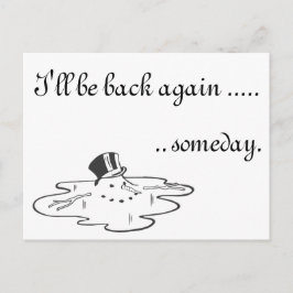 Cartão Postal De Festividades Bonito derreteu Neve Velho Chapéu de Seda