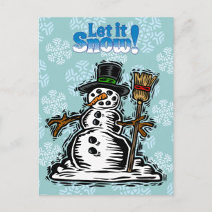 Cartão Postal De Festividades Bonito Neve Feriado