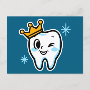Cartão Postal De Festividades Bonito personagem de rei dos dentes