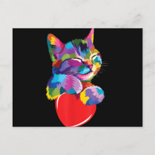 Cartão Postal De Festividades Bonito presente para gatinhos amantes Coloridos Ga
