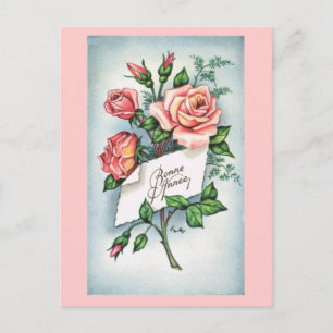 Cartão Postal De Festividades Bonne Annee, French New Year card