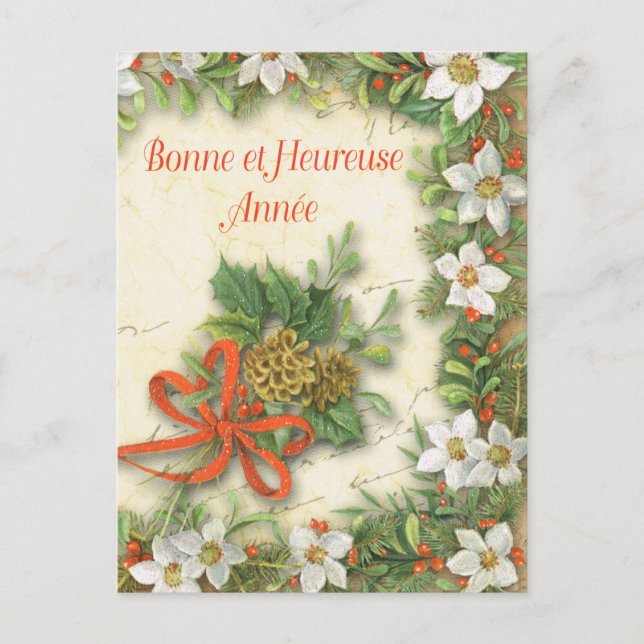 Cartão Postal De Festividades Bonne em Heureesse Annee (Frente)