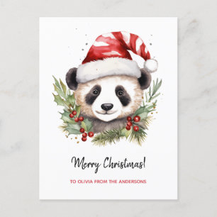 Cartão Postal De Festividades Bons Papais noeis de Urso Panda Feliz Natal