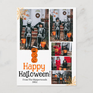 Cartão Postal De Festividades Boo abóbora, jack-o-lanterna feliz Halloween 5 Fot