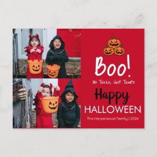 Cartão Postal De Festividades Boo bompkin jack-o-lantern feliz Halloween 2 Foto