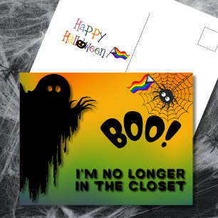 Cartão Postal De Festividades Boo! Não estou mais no Dia das Bruxas do Orgulho d