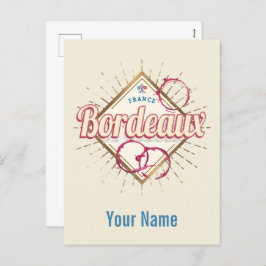 Cartão Postal De Festividades Bordeaux Nouvelle-Aquitaine França Retro Wine