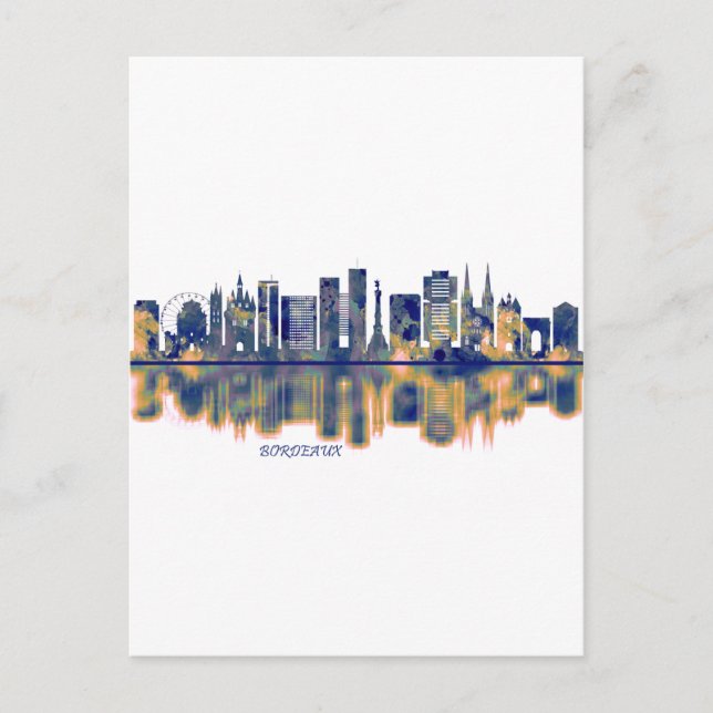 Cartão Postal De Festividades Bordeaux Skyline (Frente)
