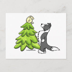 Cartão Postal De Festividades Border Collie Christmas