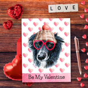 Cartão Postal De Festividades Border Collie Engraçado Seja Meu Namorado Cachorro