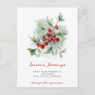 Cartão Postal De Festividades Botanical Christmas Holidays Company Business