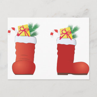 Cartão Postal De Festividades Botas do Natal