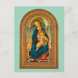Cartão Postal De Festividades Botticelli (1445-1510) Madonna & Criança Enthroned