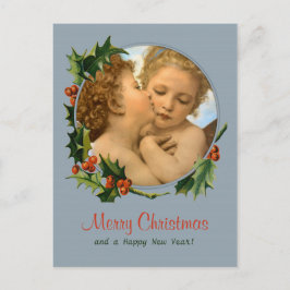Cartão Postal De Festividades Bouguereau Primeiro beijo crianças CC0043 Natal