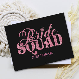 Cartão Postal De Festividades Bride Squad Bright Pink