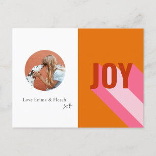 Cartão Postal De Festividades Bright Retro Colorida Joy Grande Foto do Círculo