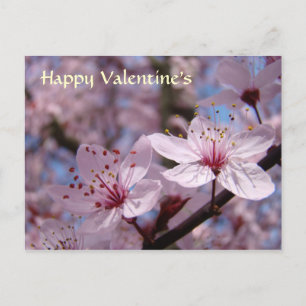 Cartão Postal De Festividades Brilhantes de Primavera cor-de-rosa com placa de P