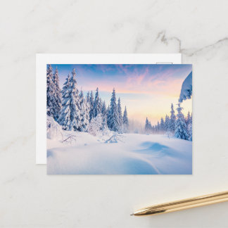 Cartão Postal De Festividades Brilho Suave do Inverno