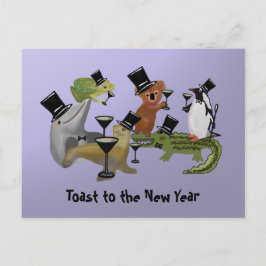 Cartão Postal De Festividades Brinde ao Ano Novo
