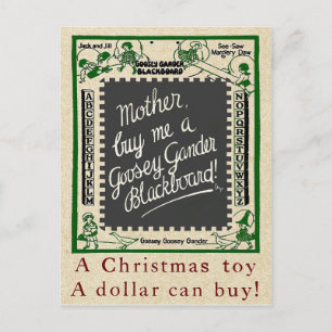 CARTÃO POSTAL DE FESTIVIDADES BRINQUEDEIRO DE NATAIS VINTAGES "GOOSEY GANDER"