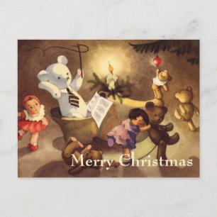 Cartão Postal De Festividades Brinquedos natais vintages, Bonecas Dançantes, Ur